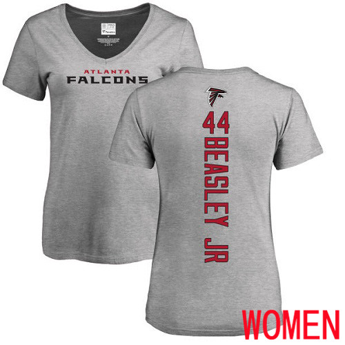 Atlanta Falcons Ash Women Vic Beasley Backer NFL Football #44 T Shirt->nfl t-shirts->Sports Accessory